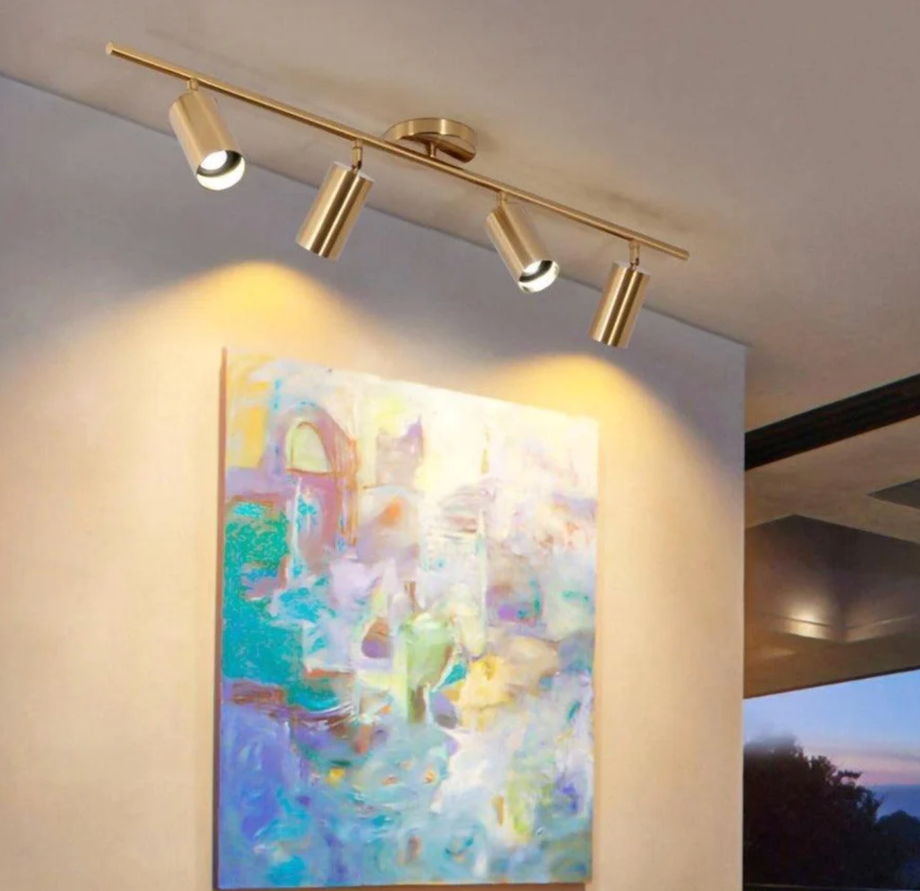 Modern LED Ceiling Light Bar with Adjustable Spotlights – 1/2/3/4 Spot