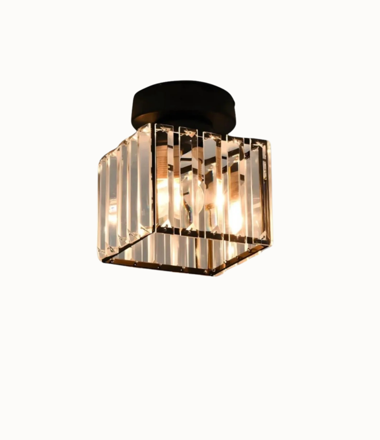 Crystal Glamour Ceiling Light – Modern Flush Mount with Transparent Shade