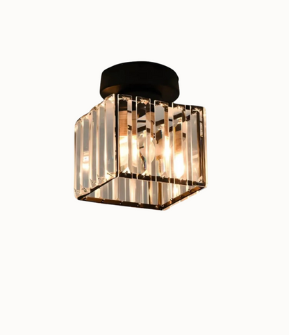 Crystal Glamour Ceiling Light – Modern Flush Mount with Transparent Shade