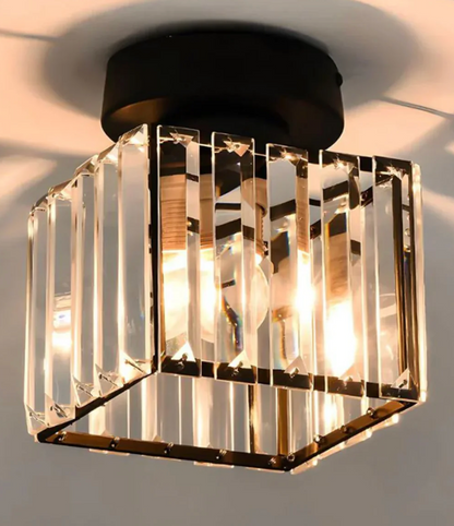 Crystal Glamour Ceiling Light – Modern Flush Mount with Transparent Shade