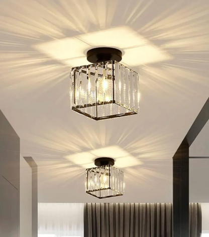 Crystal Glamour Ceiling Light – Modern Flush Mount with Transparent Shade