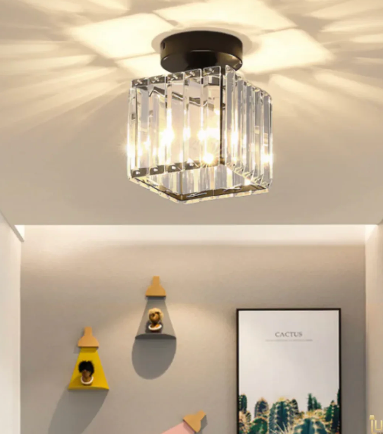 Crystal Glamour Ceiling Light – Modern Flush Mount with Transparent Shade