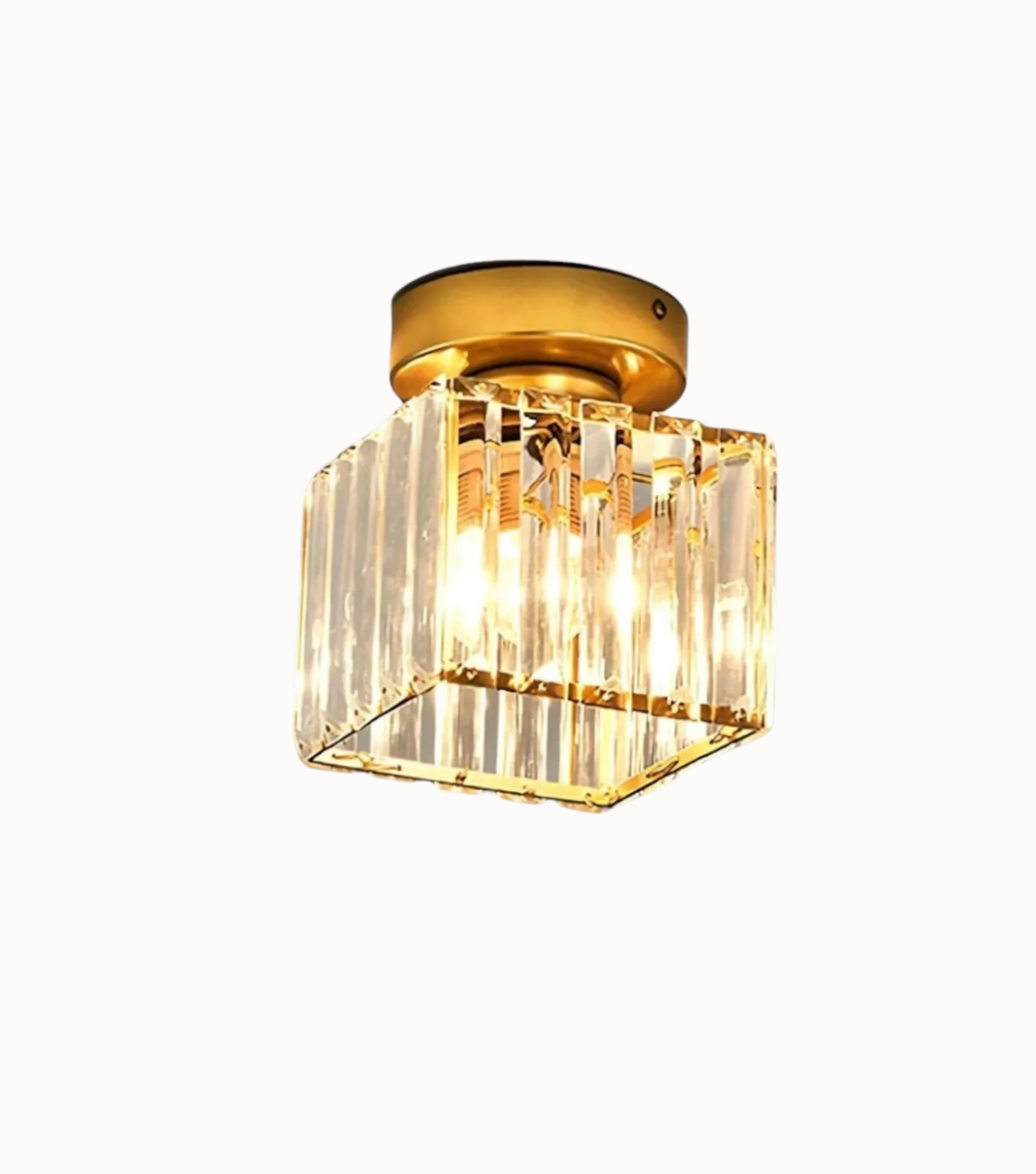 Crystal Glamour Ceiling Light – Modern Flush Mount with Transparent Shade