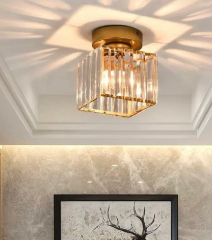 Crystal Glamour Ceiling Light – Modern Flush Mount with Transparent Shade