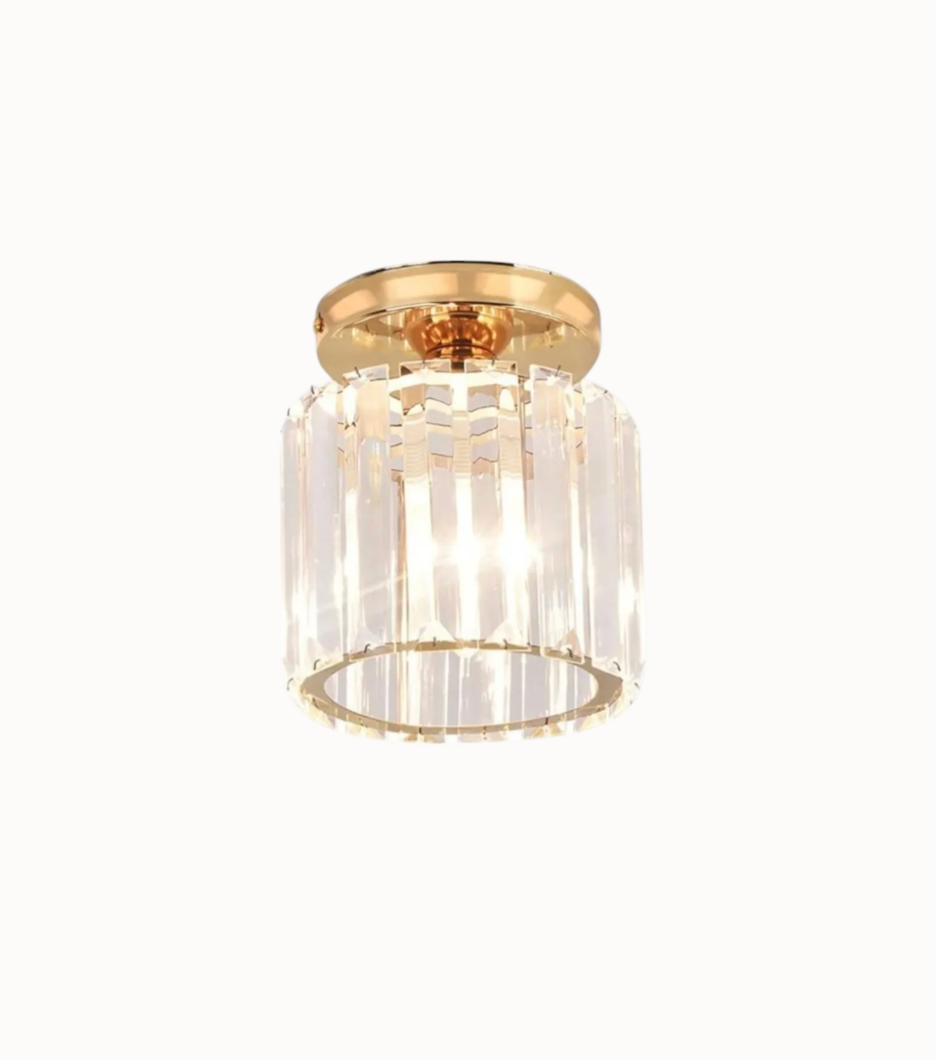 Crystal Glamour Ceiling Light – Modern Flush Mount with Transparent Shade