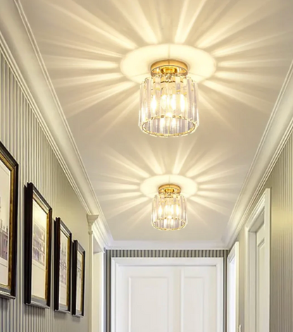 Crystal Glamour Ceiling Light – Modern Flush Mount with Transparent Shade