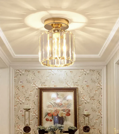 Crystal Glamour Ceiling Light – Modern Flush Mount with Transparent Shade