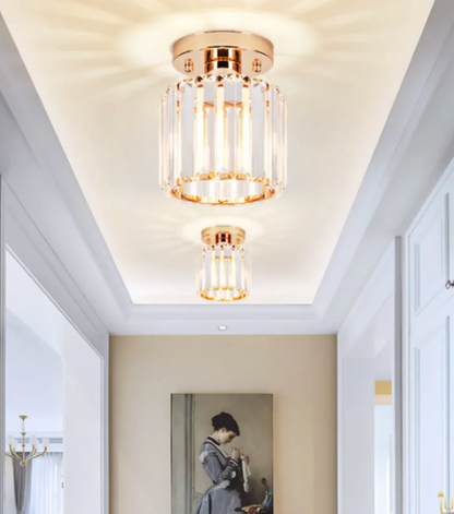 Crystal Glamour Ceiling Light – Modern Flush Mount with Transparent Shade