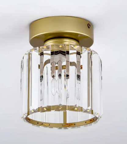 Crystal Glamour Ceiling Light – Modern Flush Mount with Transparent Shade
