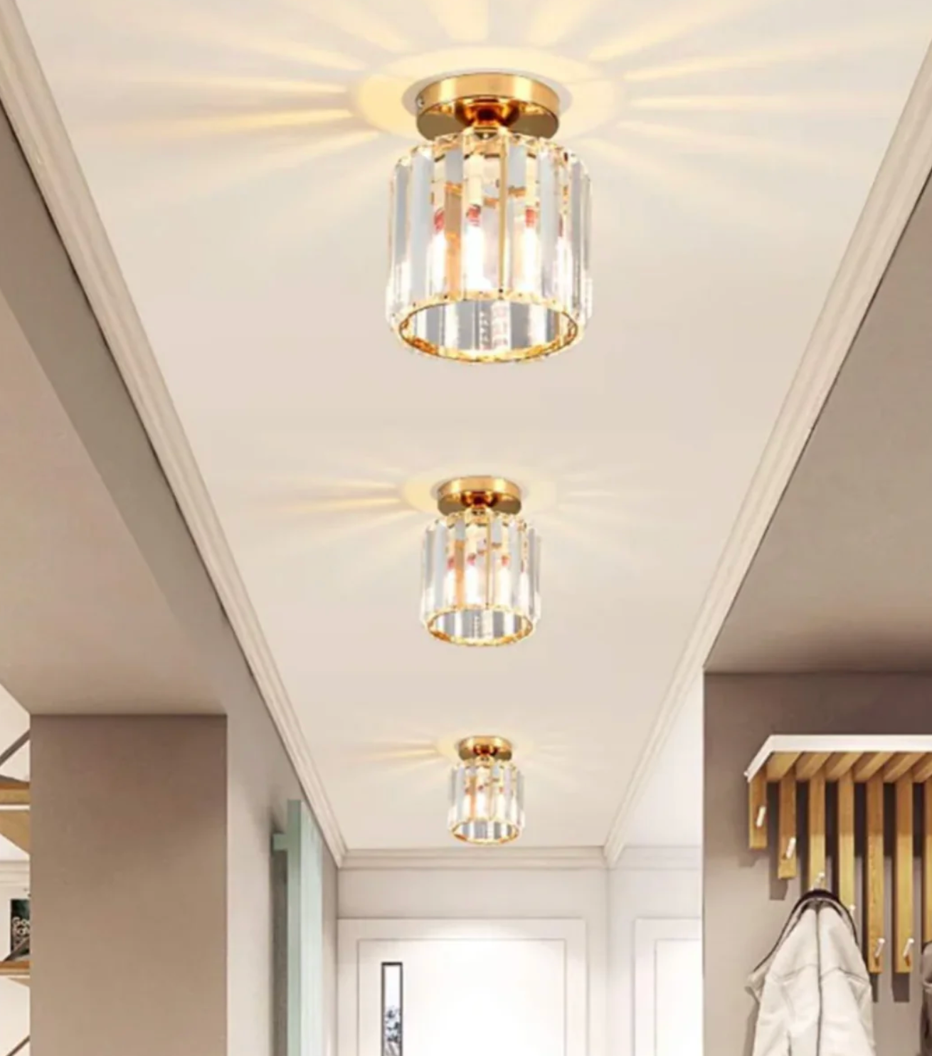 Crystal Glamour Ceiling Light – Modern Flush Mount with Transparent Shade