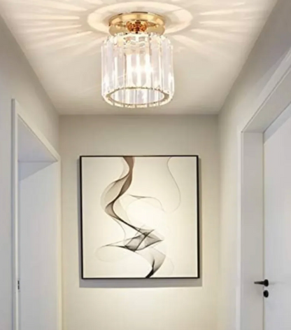 Crystal Glamour Ceiling Light – Modern Flush Mount with Transparent Shade