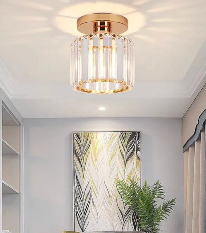 Crystal Glamour Ceiling Light – Modern Flush Mount with Transparent Shade