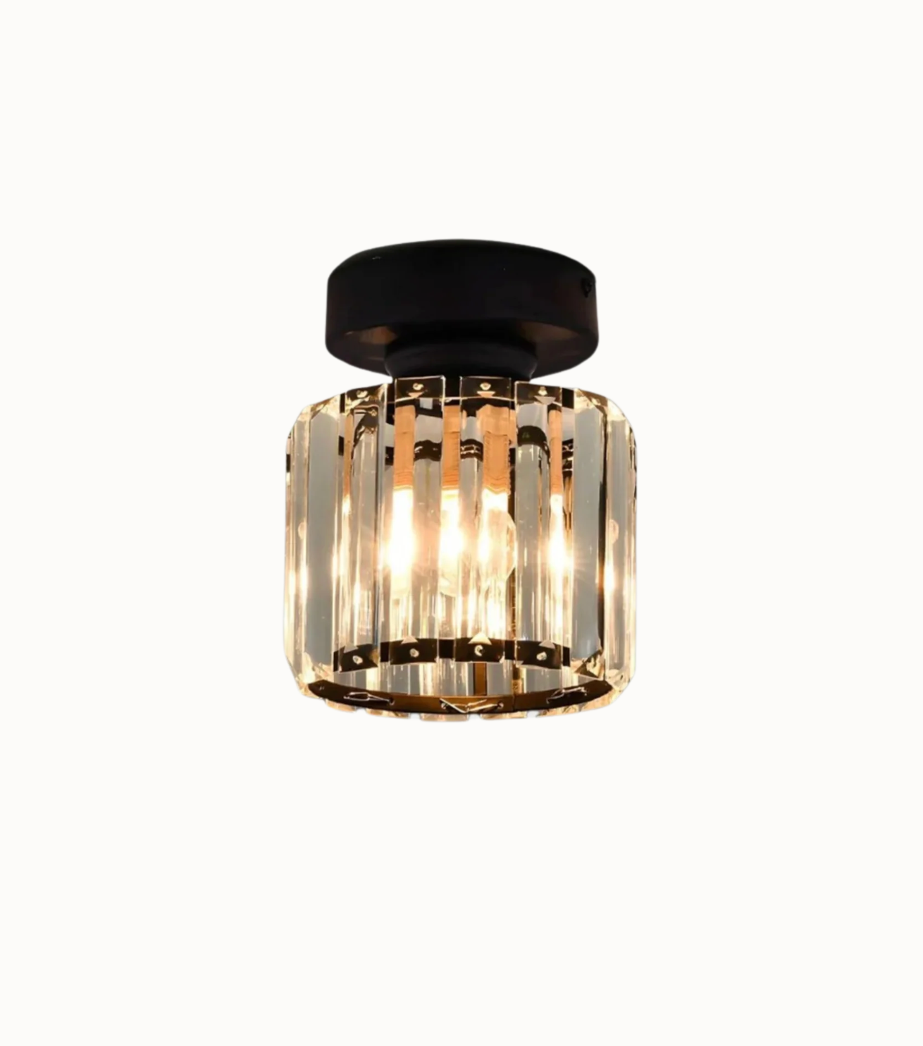 Crystal Glamour Ceiling Light – Modern Flush Mount with Transparent Shade