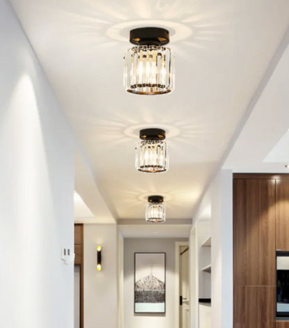 Crystal Glamour Ceiling Light – Modern Flush Mount with Transparent Shade