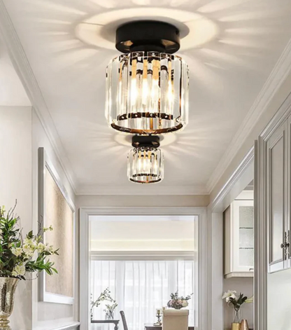 Crystal Glamour Ceiling Light – Modern Flush Mount with Transparent Shade