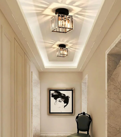 Crystal Glamour Ceiling Light – Modern Flush Mount with Transparent Shade