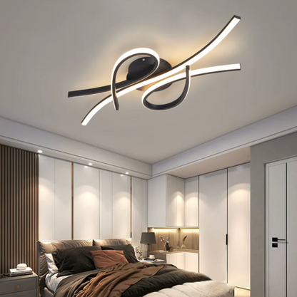 Modern Geometric LED Ceiling Light – Wavy Line Design
