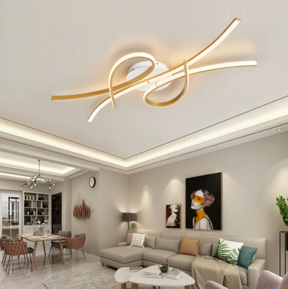 Modern Geometric LED Ceiling Light – Wavy Line Design