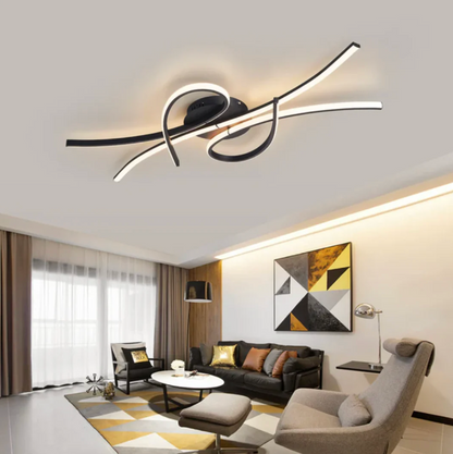 Modern Geometric LED Ceiling Light – Wavy Line Design