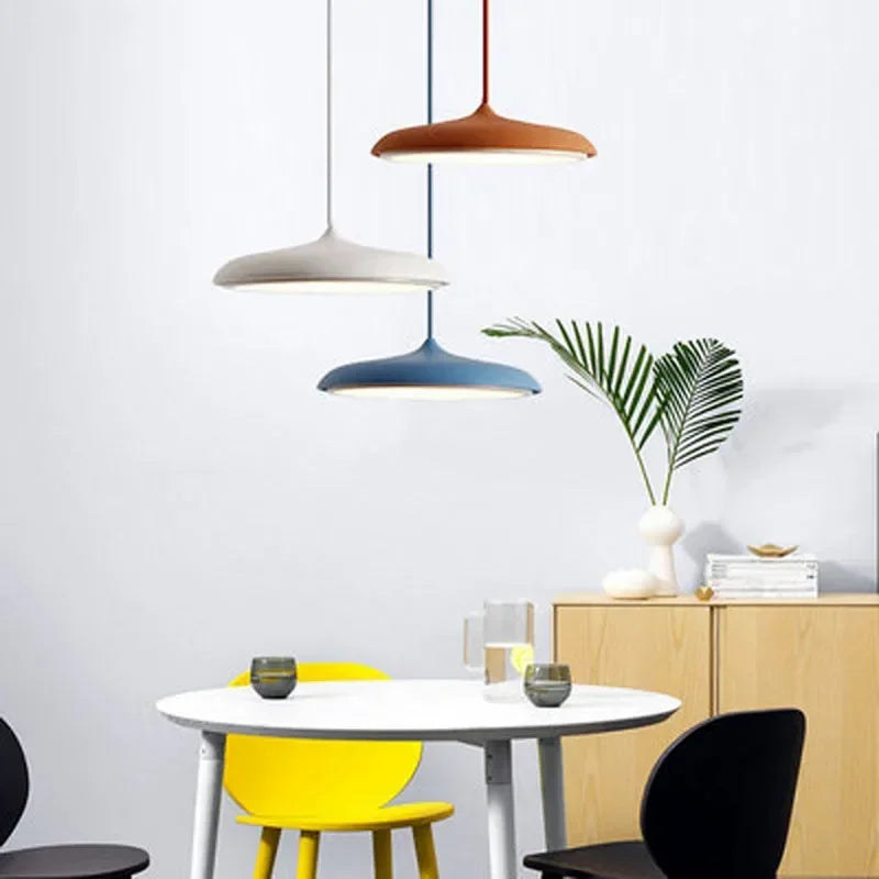Modern Ultra-Slim LED Pendant Light – Minimalist Disc Design for Dining Room or Living Room