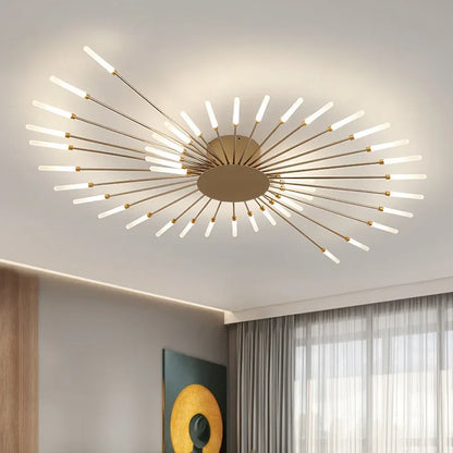 Modern LED Ceiling Chandelier – Minimalist Sunburst-Inspired Design