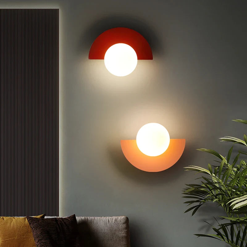 Modern Geometric LED Wall Light – Half Circle Design