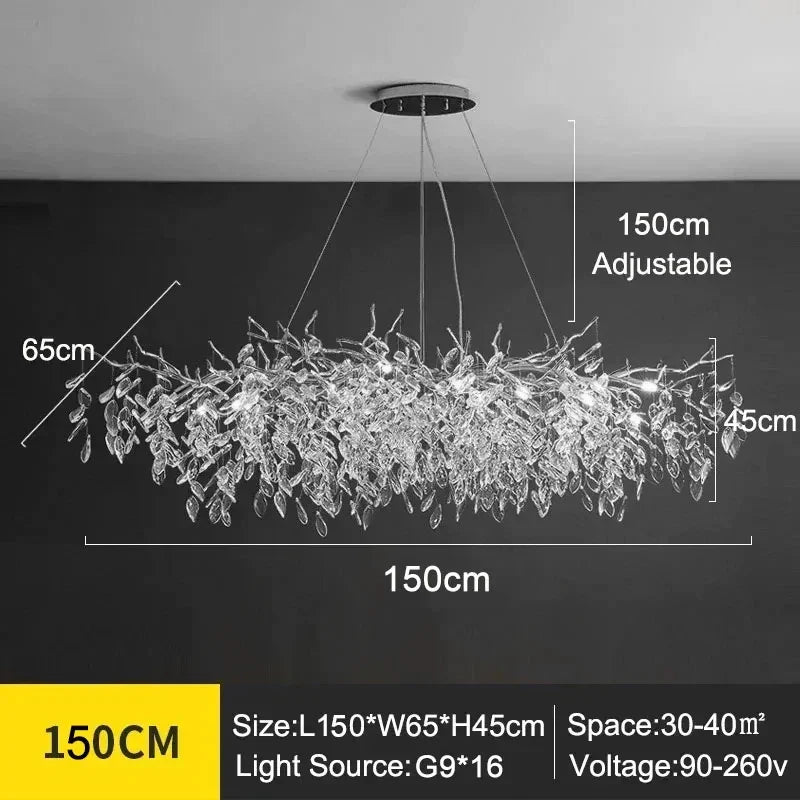 Exclusive Crystal Leaf Chandelier – Branch Design with Modern Elegance