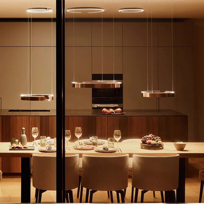 Modern LED Ring Chandelier – Elegant Round Ceiling Light