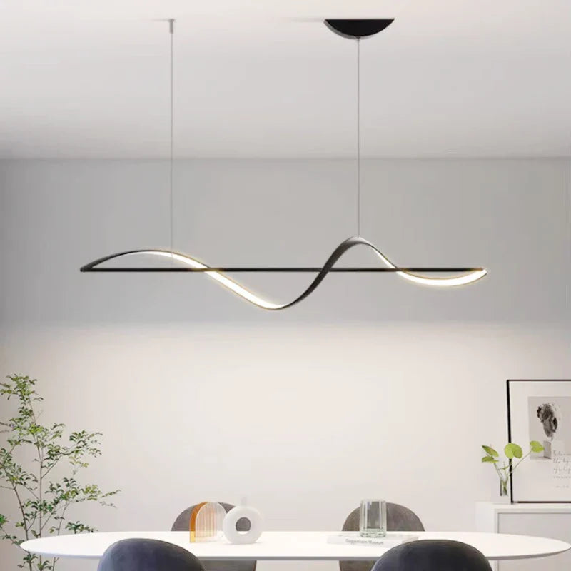 “Wave” LED Pendant Light – Modern Lighting for Dining Table or Kitchen Island