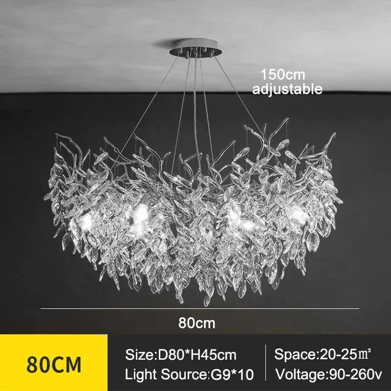 Exclusive Crystal Leaf Chandelier – Branch Design with Modern Elegance