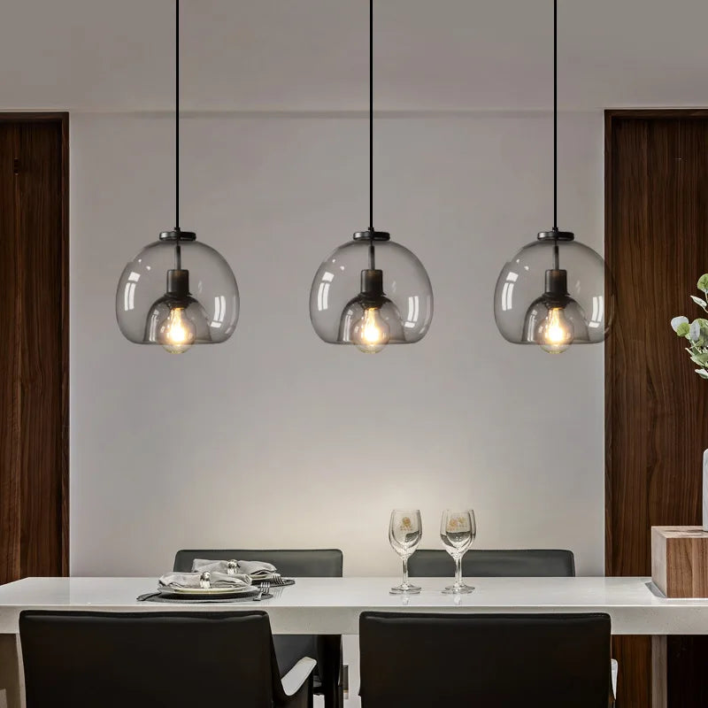 Glass Pendant Light – Industrial Double Shade Design
