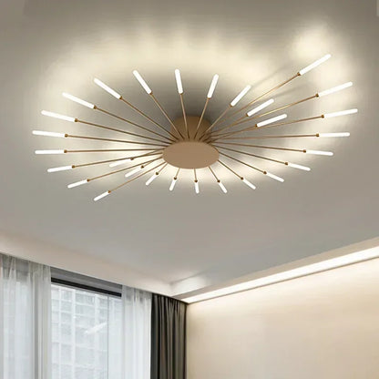 Modern LED Ceiling Chandelier – Minimalist Sunburst-Inspired Design