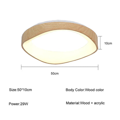 Scandinavian LED Ceiling Light – Modern Surface-Mounted Lamp with Wood Effect