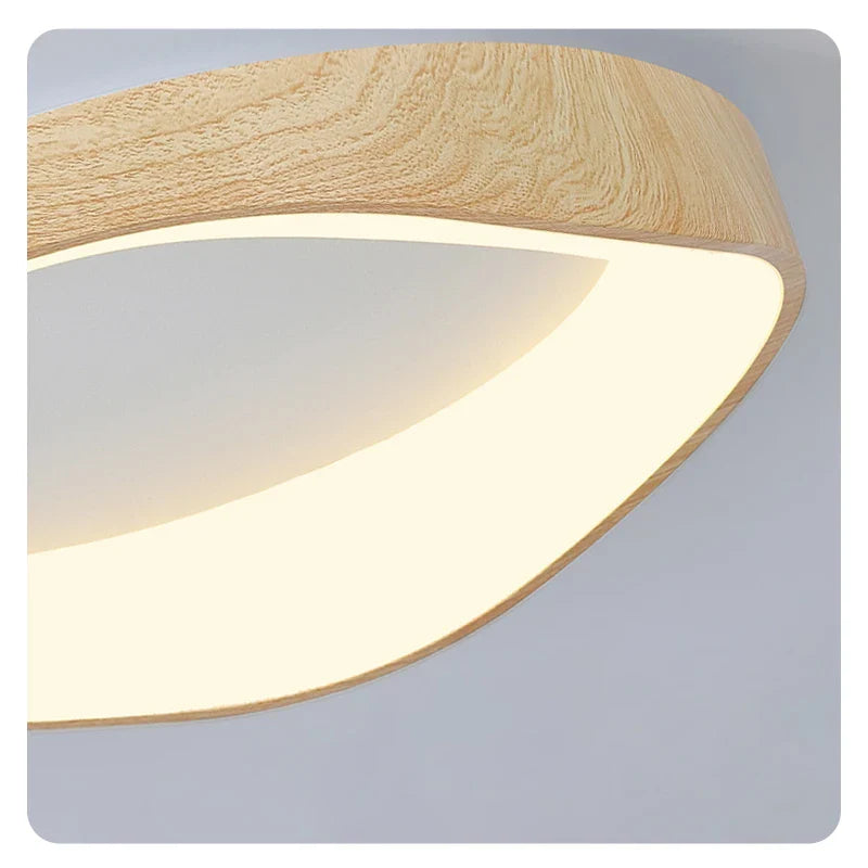 Scandinavian LED Ceiling Light – Modern Surface-Mounted Lamp with Wood Effect