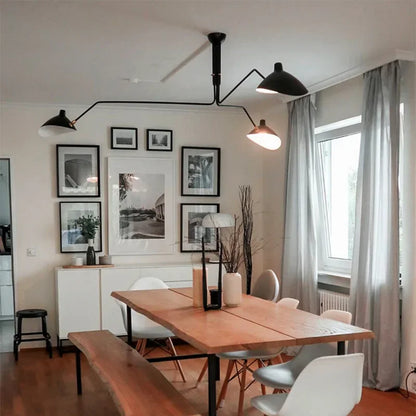 Black Ceiling Light with Rotating Arms – Modern Adjustable Chandelier