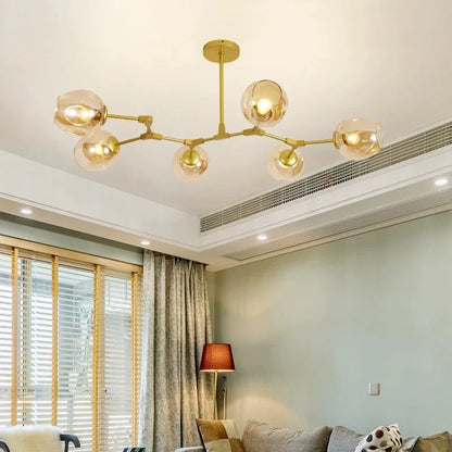 8-Arm Molecular Chandelier – Designer LED Ceiling Light