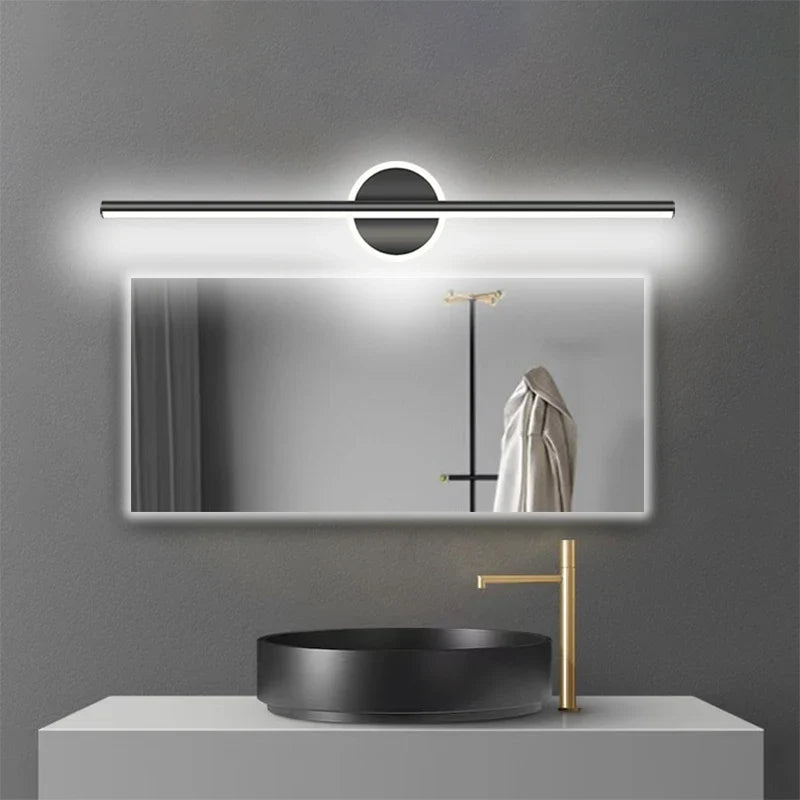 Modern LED Wall Light with Linear Design and Circular Accent – Contemporary Decorative Lighting