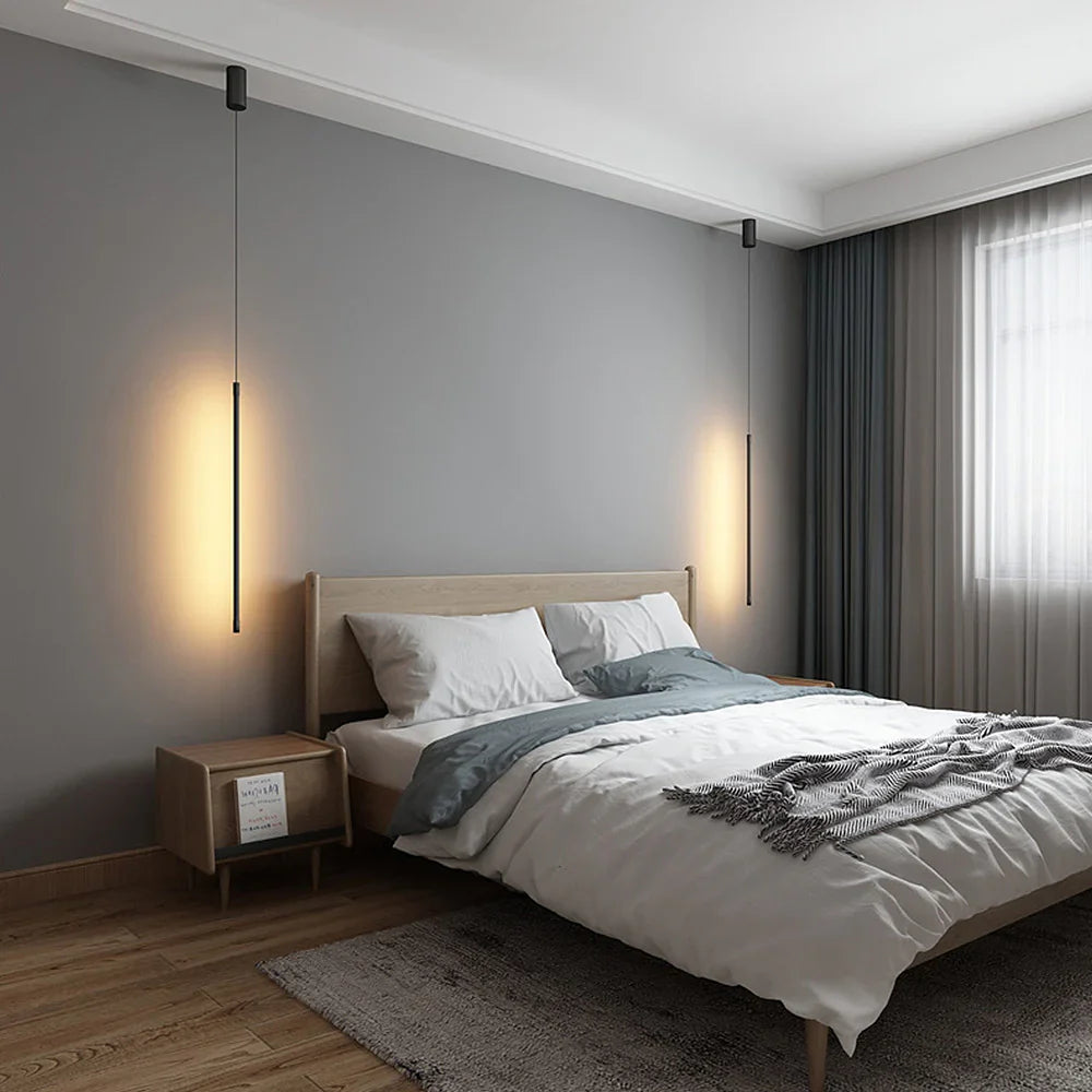 Slim Aluminium Linear Tube LED Ceiling Pendant - Arrielight
