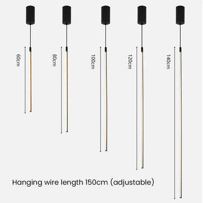 Slim Aluminium Linear Tube LED Ceiling Pendant - Arrielight