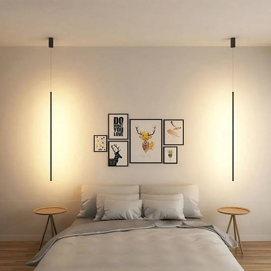 Slim Aluminium Linear Tube LED Ceiling Pendant - Arrielight