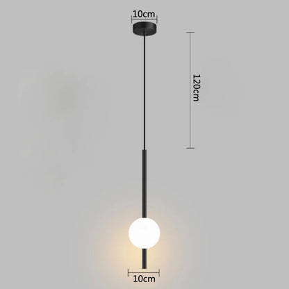 Modern Gold Pendant Light with Globe Shade | Minimalist LED Ceiling Lamp
