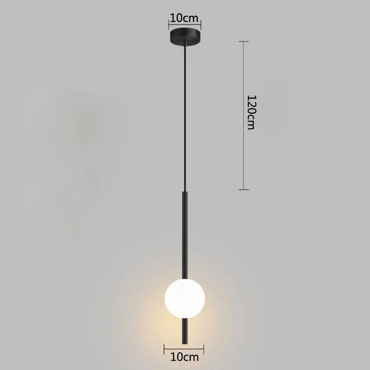 Modern Gold Pendant Light with Globe Shade | Minimalist LED Ceiling Lamp
