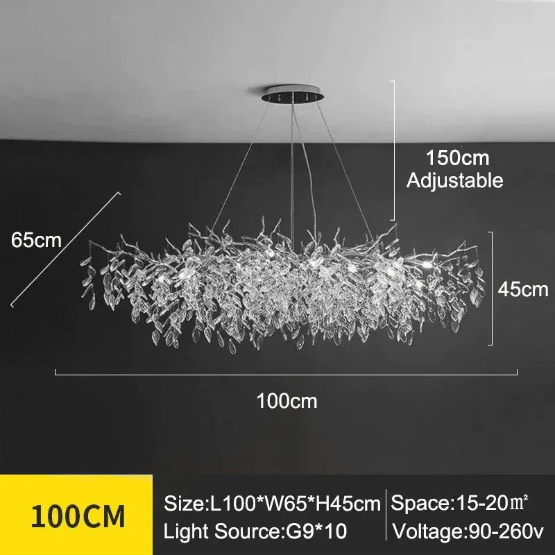 Exclusive Crystal Leaf Chandelier – Branch Design with Modern Elegance