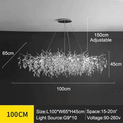 Exclusive Crystal Leaf Chandelier – Branch Design with Modern Elegance