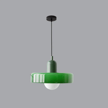 Modern Pendant Light with Colourful Glass Shade