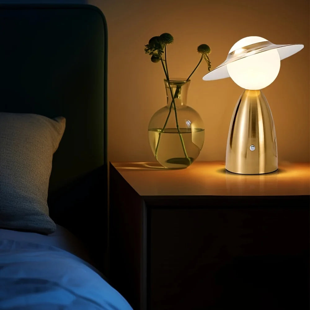 LED Table Lamp – Figure with Hat Design, Decorative Bedside or Desk Light