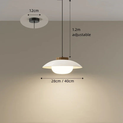 Modern Glass Pendant Light with Wooden Accent – Minimalist Design