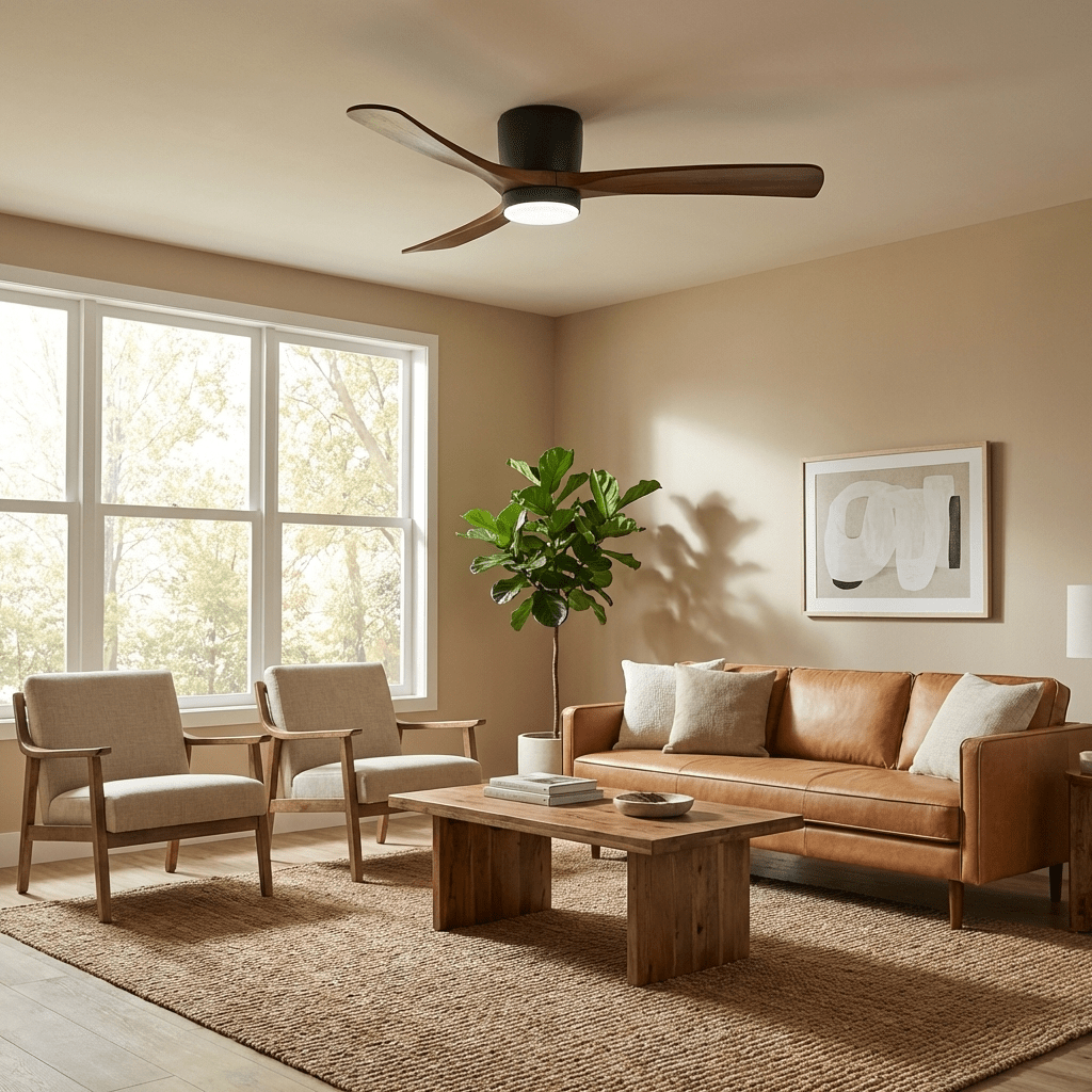 Scandinavian Wood Blade Ceiling Fan with LED Light - Arrielight