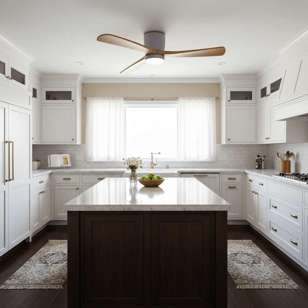 Scandinavian Wood Blade Ceiling Fan with LED Light - Arrielight