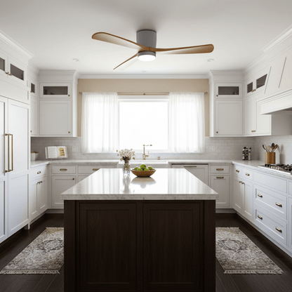 Scandinavian Wood Blade Ceiling Fan with LED Light - Arrielight